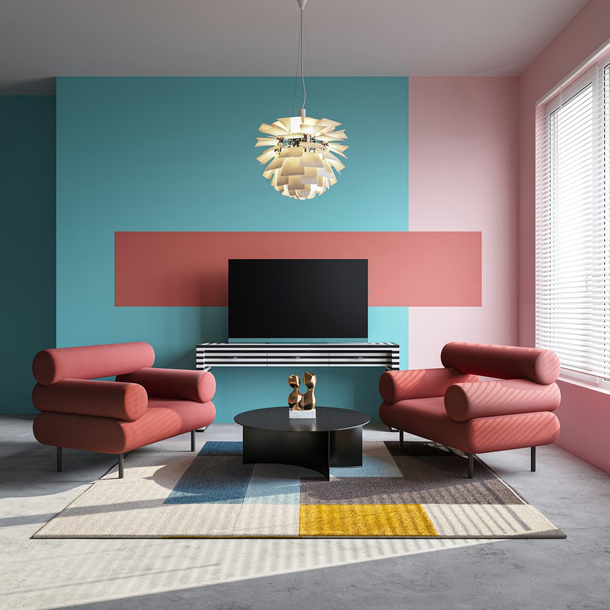 Photo by Loewe Technology a living room with two chairs and a television